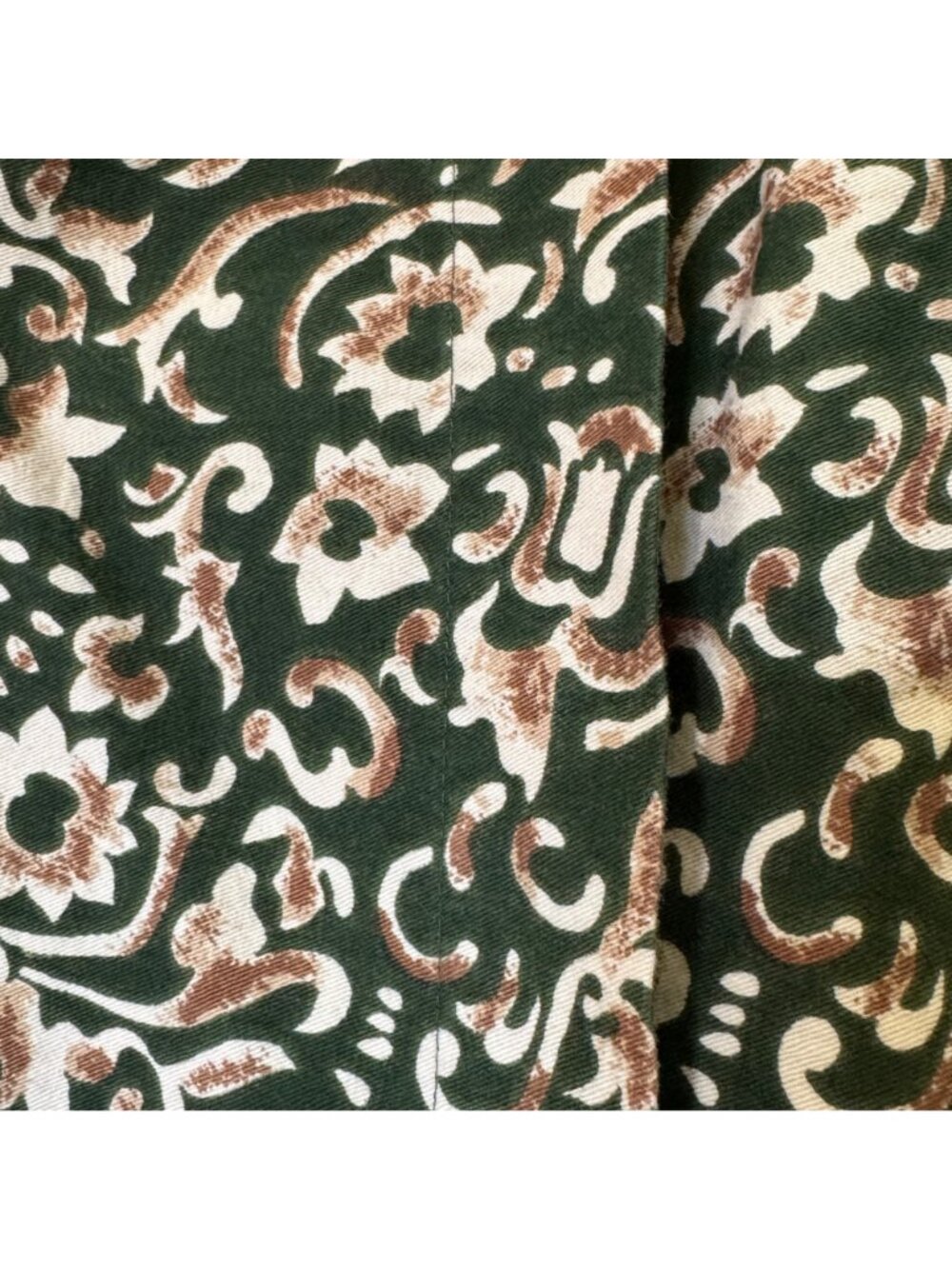 Sun River Wrap Skirt Size M Green Gold Cotton Batik Pattern Border Detail - Picture 4 of 16